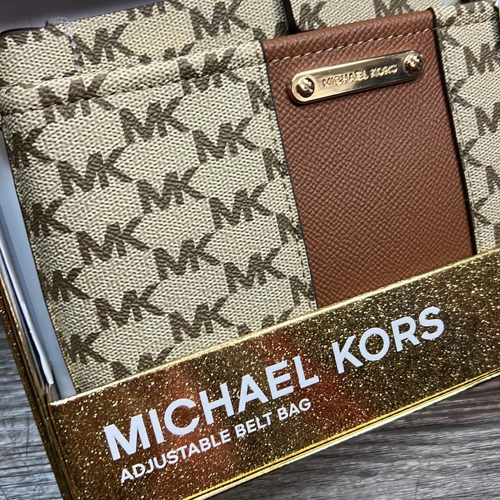 *NEW* Michael Kors Brown Logo Adjustable Belt Hip Waist Bag